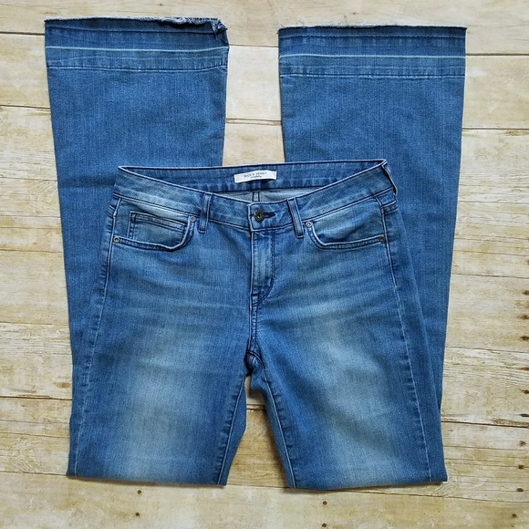 Rich & Skinny Flare Leg Jeans With Raw Hem - Picture 3 of 7